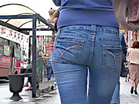 Girls in tight jeans always turn me on, especially if they are as well-shaped and pretty as this teen cutie. Awesome video!