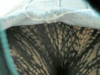 The short denim skirt of this amateur babe cannot hide the great view on her incredible black fishnet hose up skirt.